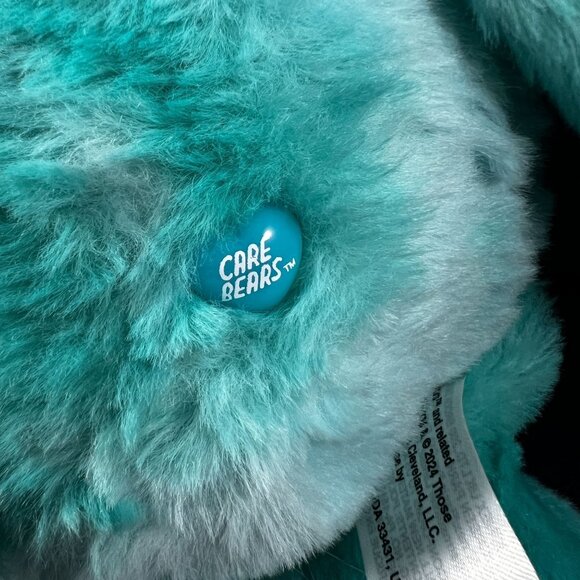 Wish Bear Care Bears Plush Toy 16" Turquoise & White Soft Stuffed Animal - Picture 3 of 3